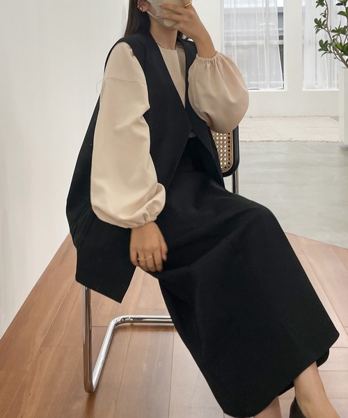 「Louere」 長袖チュニック MEDIUM ブラック レディース