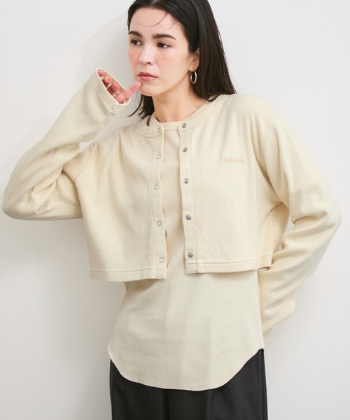 トップス crew neck knit cardigan made in italy Healthknit（ヘルスニット） カーディガン 「Healthknit/ヘルスニット