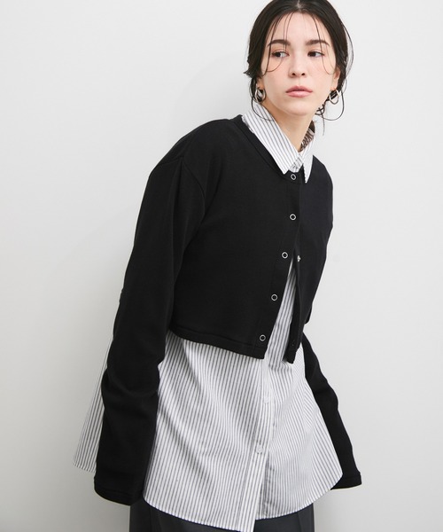 カーディガン 「Healthknit/ヘルスニット」別注/Classic Fraise Crewneck Cardigan L/S レディース