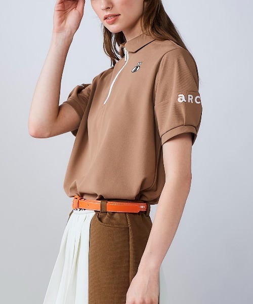 archivio（アルチビオ） tシャツ 「LADIES」ハーフジップUV速乾カノコ