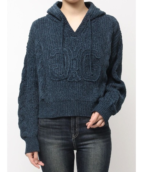 GYDA ニットパーカー BANGING PATTERN ニットフーディーTOPS[品番：MKSW0049533]｜GYDA