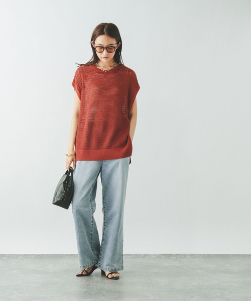 「GLOBAL WORK」 加工デニムパンツ LARGE ブルー レディース