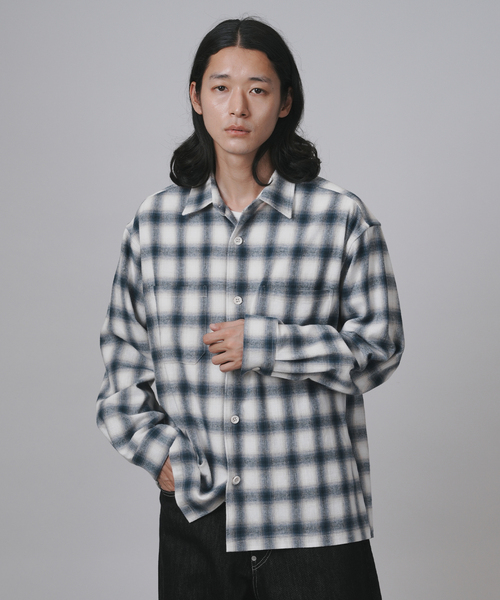 B.C STOCK（ベーセーストック） シャツ ホップサック オンブレチェック