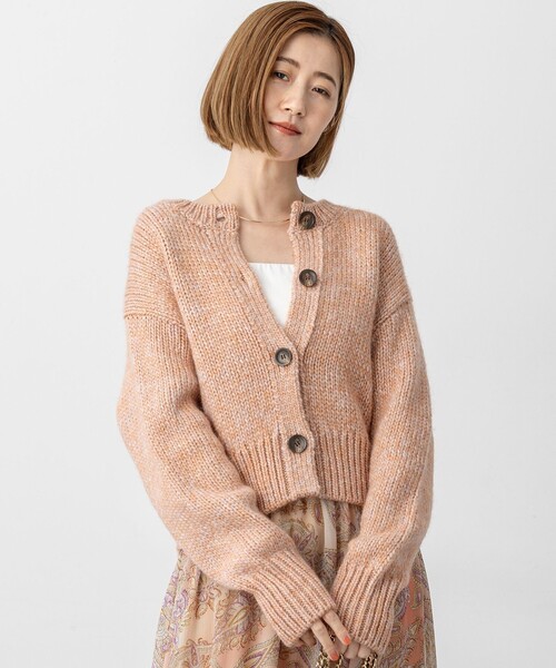 ニット セーター 「洗える」カラーミックス カーディガン レディース