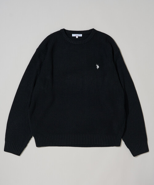 【美品】マグノリアコレクション セーター ニット 38 ブラック ウール 刺繍 tk.TAKEO KIKUCHI（ティーケータケオキクチ） セーター ニット