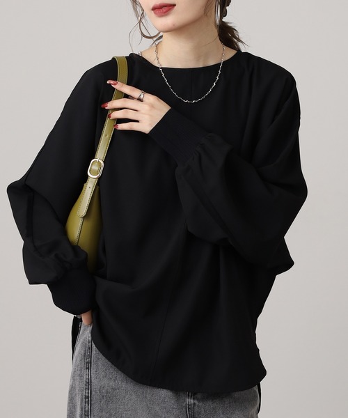hunch（ハンチ） ブラウス シャツ 厚手ジョーゼット ドルマンプル