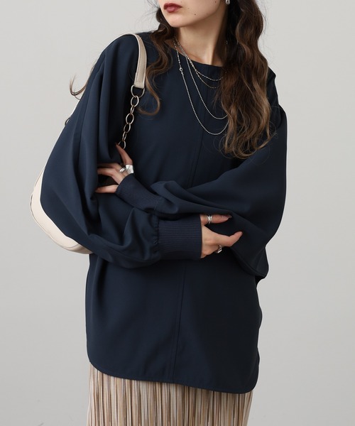 hunch（ハンチ） ブラウス シャツ 厚手ジョーゼット ドルマンプル