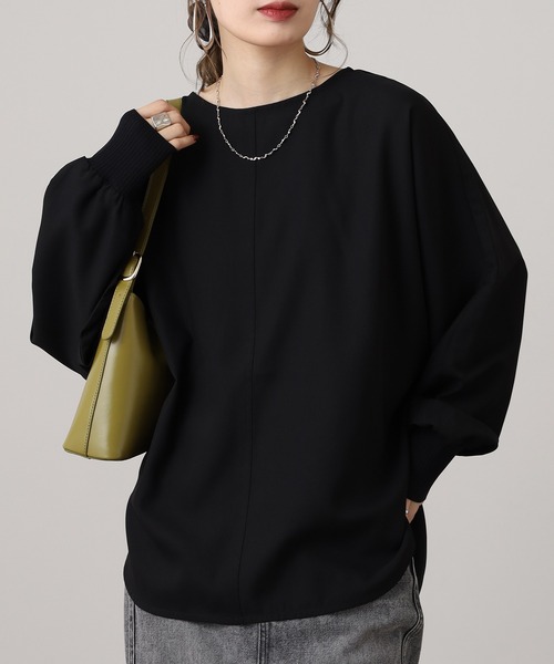 hunch（ハンチ） ブラウス シャツ 厚手ジョーゼット ドルマンプル