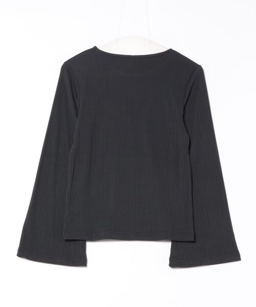 DAYRA tシャツ ランダム リブ ストレッチ フレアスリーブ カットソー