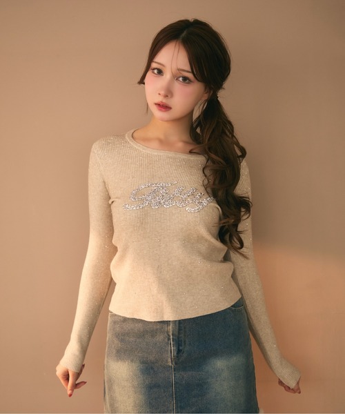 TITTY＆CO.（ティティーアンドコー） tシャツ ラインストーンリブロンT