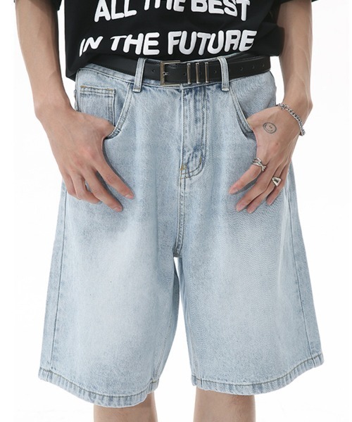 「Ressaca」 デニムハーフパンツ X-LARGE ライトインディゴブルー メンズ_画像2