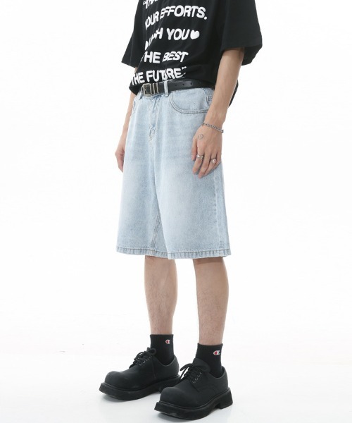 「Ressaca」 デニムハーフパンツ X-LARGE ライトインディゴブルー メンズ_画像3