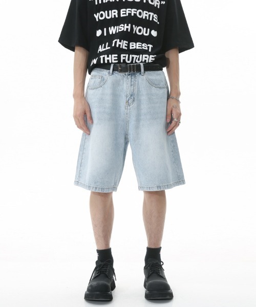 「Ressaca」 デニムハーフパンツ X-LARGE ライトインディゴブルー メンズ_画像4