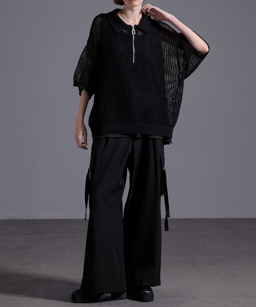 「Loose/ルース」 半袖ニット X-SMALL ブラック メンズ_画像8