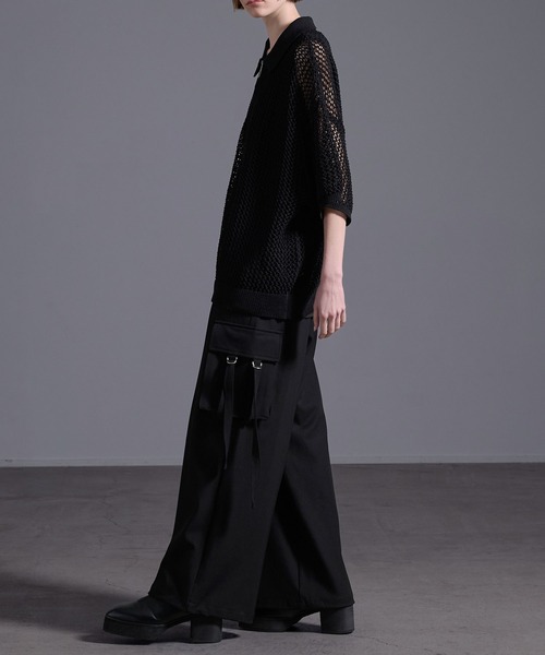 「Loose/ルース」 半袖ニット X-SMALL ブラック メンズ_画像9