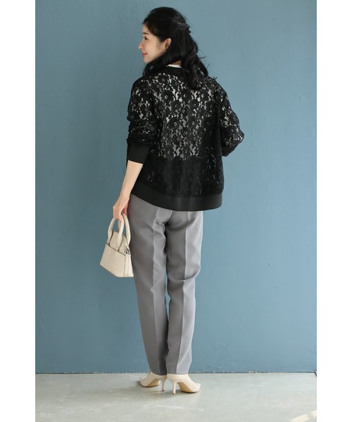 cawaii カーディガン （黒）美しく透ける黒花の総レースカーディガン