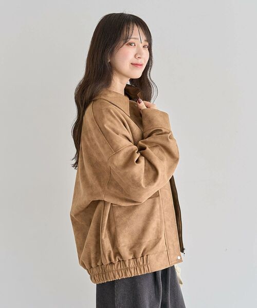ELENCARE DUE ブルゾン アウター スエードポンチブルゾン レディース