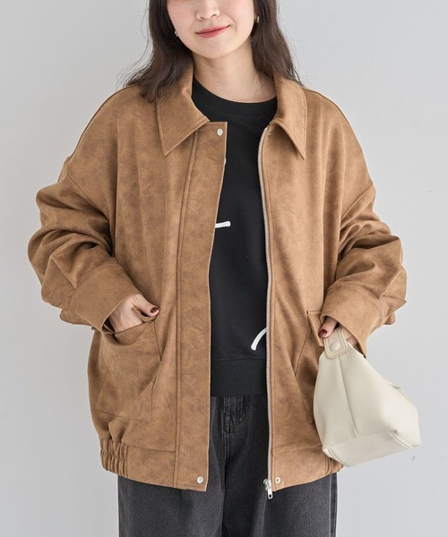 ELENCARE DUE ブルゾン アウター スエードポンチブルゾン レディース