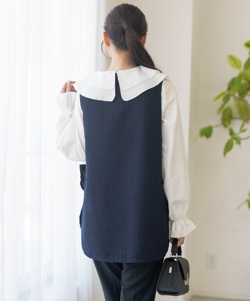 Neige（ネージュ） ベスト ジレ フリルポケットツイードジレ