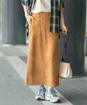 ロング スカート ヌバック調スカートの詳細画像5