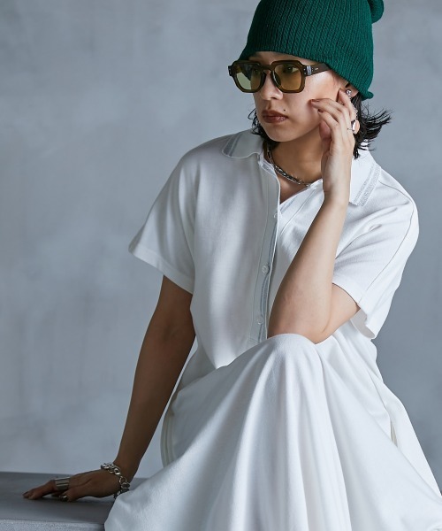 「GEVS.」 「SMILELAND」半袖ワンピース LL オフホワイト レディース_画像6