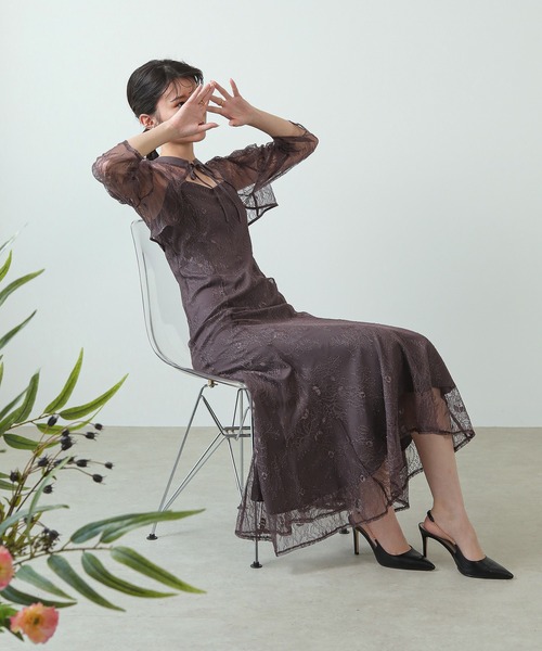 「Kana」 コンビワンピース S チャコールグレー レディース_画像4