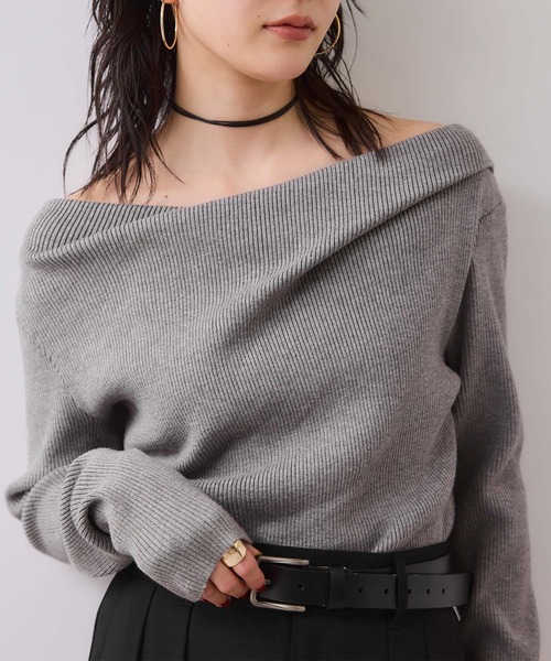 VIS（ビス） ニット セーター 「美得」もちもちドレープリブニット