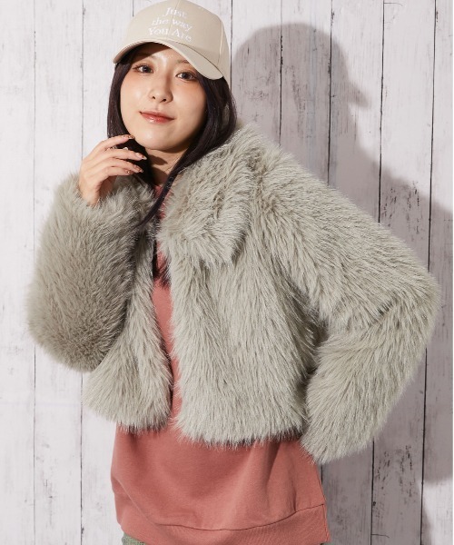ブルゾン アウター 「ボリューム衿×ふわふわフェイクファー