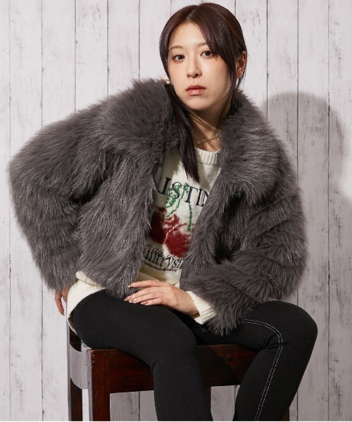 ブルゾン アウター 「ボリューム衿×ふわふわフェイクファー