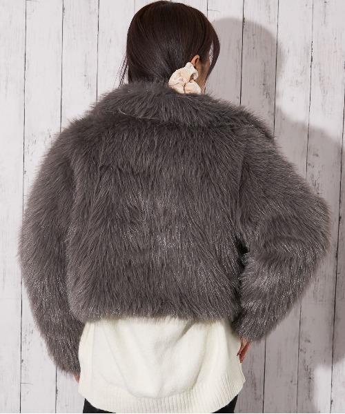 ブルゾン アウター 「ボリューム衿×ふわふわフェイクファー