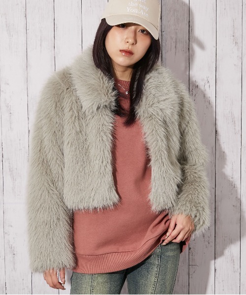 ブルゾン アウター 「ボリューム衿×ふわふわフェイクファー