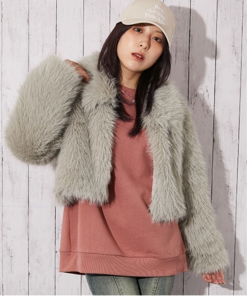 ブルゾン アウター 「ボリューム衿×ふわふわフェイクファー