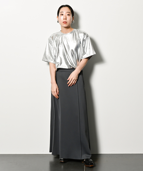 「CITYSHOP」 半袖Tシャツ FREE シルバー レディース_画像2