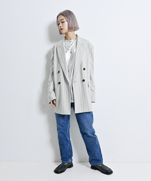 「CITYSHOP」 半袖Tシャツ FREE シルバー レディース_画像6