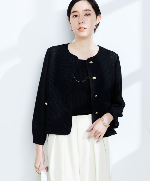 「NOLLEY'S Sophi」 ノーカラージャケット 38 オフホワイト レディース_画像6