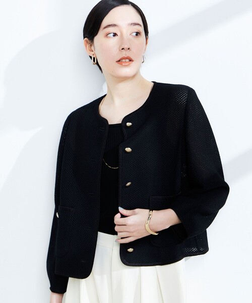 「NOLLEY'S Sophi」 ノーカラージャケット 38 オフホワイト レディース_画像8