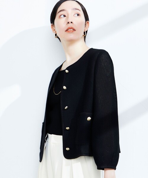 「NOLLEY'S Sophi」 ノーカラージャケット 38 オフホワイト レディース_画像9