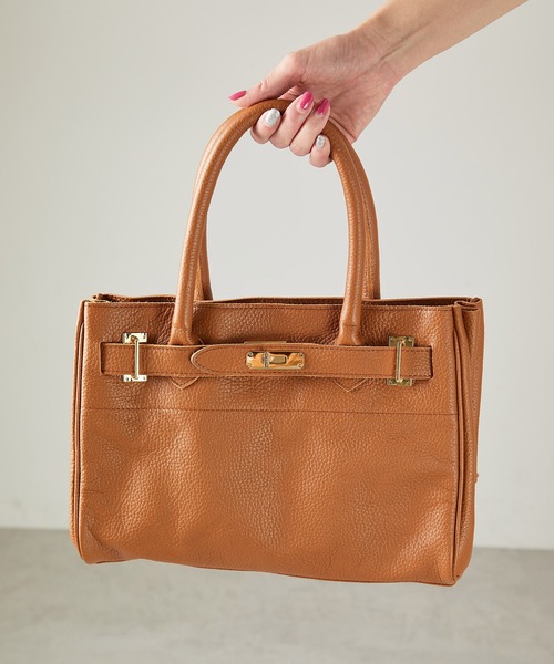 【美品】シータパランティカ トートバッグ ターンロック レザー 大容量 キャメル sita parantica（シータパランティカ） トートバッグ FREE キャメル