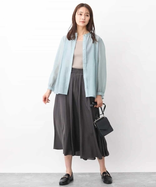 「MK MICHEL KLEIN」 長袖ブラウス 38 ホワイト レディース_画像3