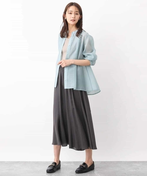 「MK MICHEL KLEIN」 長袖ブラウス 38 ホワイト レディース_画像5