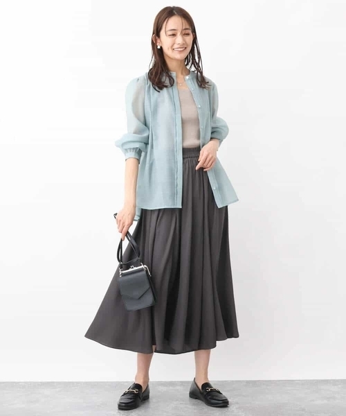 「MK MICHEL KLEIN」 長袖ブラウス 38 ホワイト レディース_画像6