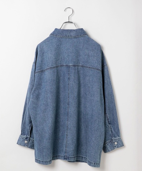 レプシィム　新品未使用　オーバーサイズデニムシャツ LEPSIM（レプシィム） 長袖シャツ FREE ライトインディゴブルー