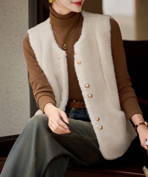 ベスト ジレ フェイクファーベスト レディース : ZOZOTOWN Yahoo!店