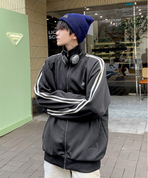 「BEVERLY HILLS POLO CLUB」 ジャージブルゾン X-LARGE スミクロ メンズ_画像2