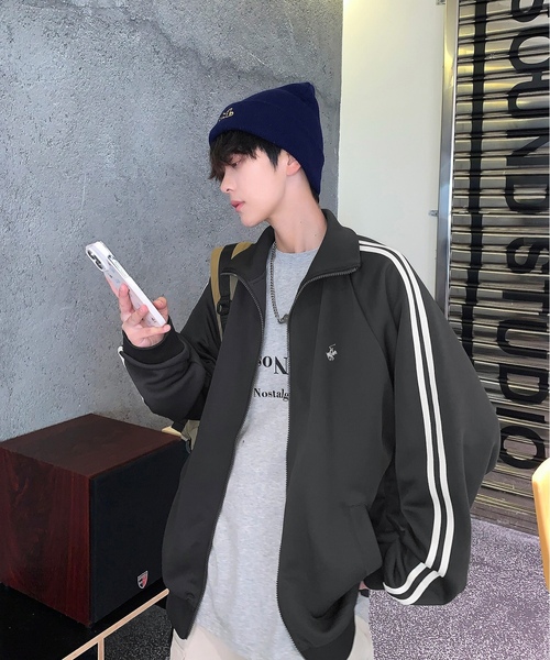 「BEVERLY HILLS POLO CLUB」 ジャージブルゾン X-LARGE スミクロ メンズ_画像5