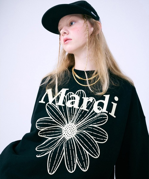 「Mardi Mercredi」 スウェットカットソー FREE ネイビー×ホワイト レディース_画像4