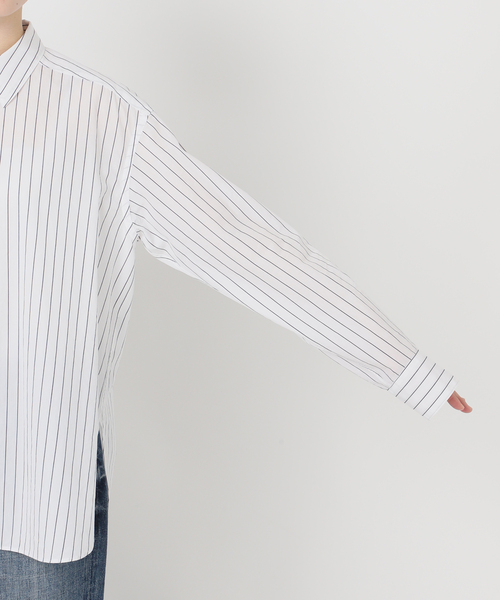 【2022SS】スピック＆スパン コットンタイプライターシャツ 長袖 ホワイト Spick & Span（スピックアンドスパン）の「コットンタイプライター