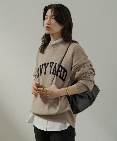 「LOUNGEDRESS」 長袖ニット FREE ベージュ レディース_画像2