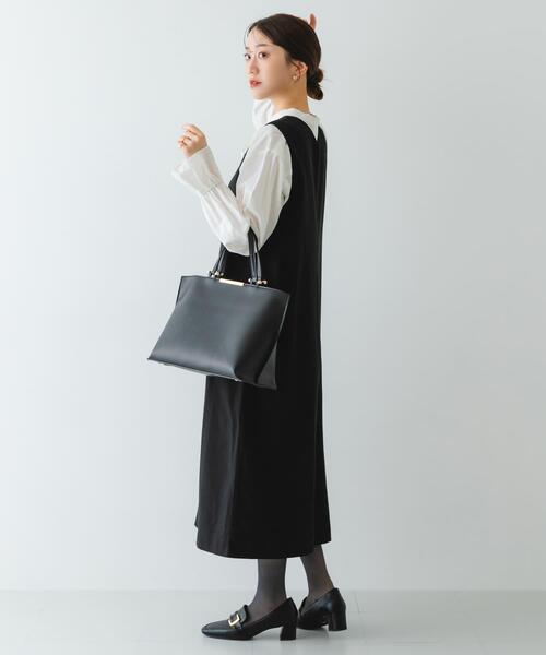 ビジネスバッグ メタル2WAY A4トートバッグ レディースの画像