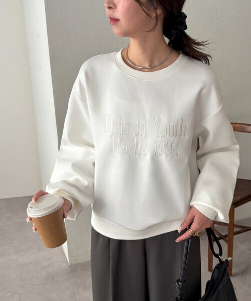 「DISCOAT」 スウェットカットソー FREE チャコールグレー レディース_画像3